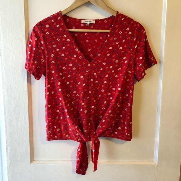 Madewell Tops - 𝅺madewell Floral Tie-front Blouse
